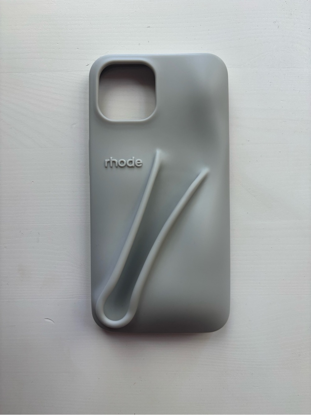 RHODE Light Gray Silicone iPhone Case with Integrated Grip Loop